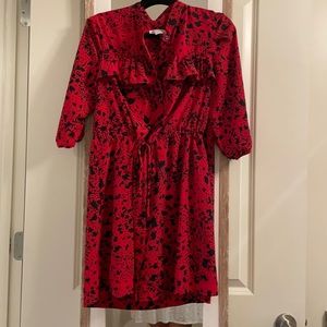 Topshop Red Patterned Dress